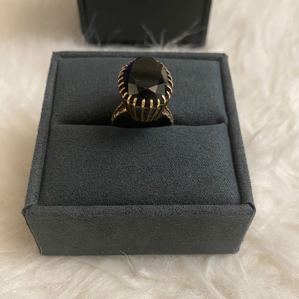 14k gold ring with Smoky quartz antique size 6